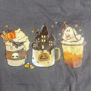 Shein Halloween coffee graphic tee thumbnail 4