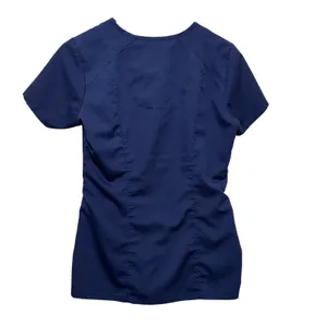 Greys Anatomy Womens Scrub Top S Navy V Neck‎ Medical Uniform Workwear Stretch thumbnail 2
