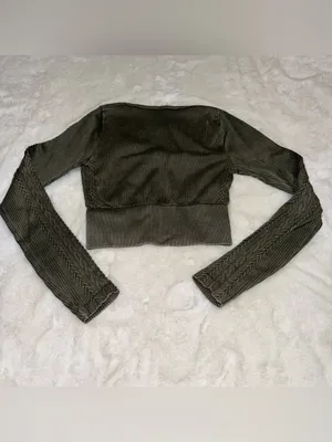 aerie offline seamless cable square neck shirt thumbnail 2