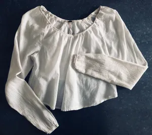 Free People Ruffle white top ,size S thumbnail 1