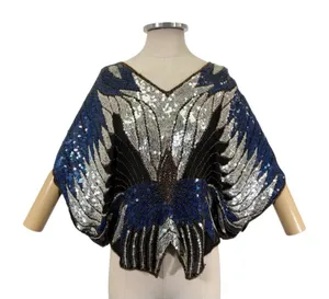 Vintage Scala Silk Sequin Butterfly Blouse Size Medium thumbnail 1