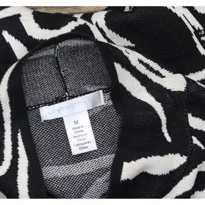 NWT London Times Mockneck Short Sleeve Mini Sweater Dress Black / White Hearts M thumbnail 8