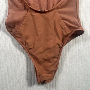 Aerie One Piece Swimsuit Small Brown Halter Scoop Neck Backless Bathing Suit thumbnail 5