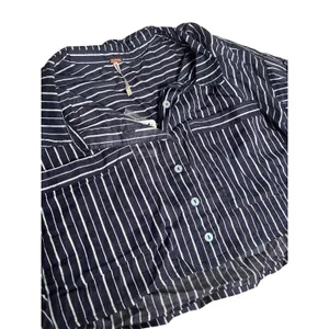 Free People Prepped and Ready Skort Set Size Small Navy‎ Blue Stripe NWT NEW thumbnail 5