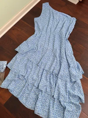 PRETTYGARDEN Floral Sundress Casual One Shoulder Tiered Ruffle Boho Dress Sz XL thumbnail 6