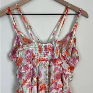 Misa‎ Los Angeles Halter Ruffle Midi Dress Floral Flowy Asymmetrical Size Small thumbnail 6