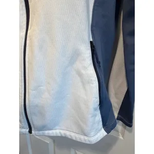 The North Face Womens Large Grid Fleece Jacket White Blue Full Zip Outdoor thumbnail 6