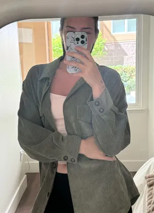 Green Corduroy Throw Over Size L thumbnail 1