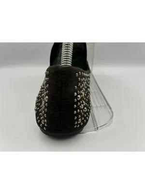 Blue Suede Shoes Womens Black Studded Flats Size 10 Sparkly Comfortable Slip-On thumbnail 7