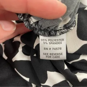 Cache Black White Spotted Ruched Draped Bodycon Mini Dress Womens 2 Vintage 90s thumbnail 12