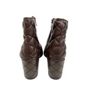 Seychelles Brown Leather Quilted Block Heel Ankle Boots Booties Size 9‎ thumbnail 8