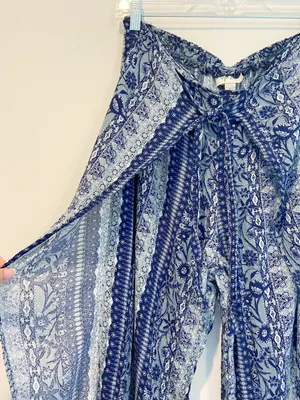 Style & Co Blue And White Printed Pants thumbnail 3