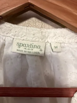 Spartina 449 Poppy Dress Pearl White Daisy Eyelet Size Medium thumbnail 7