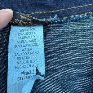 Vintage 90s Y2K Fetish Dark Blue Denim Zip Front Longline Top Size Small thumbnail 6