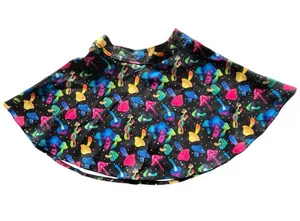 Body Rage Mini Skirt Spencer’s Mushroom Pattern Size Small Neon Colors Black thumbnail 1