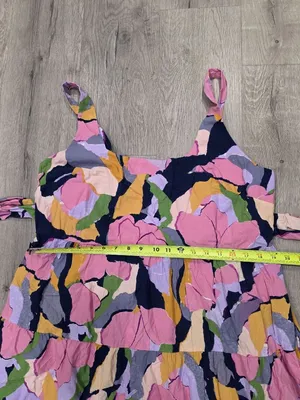 Floral Sleeveless Tiered Midi Dress With Adjustable Straps Plus Size no tag thumbnail 5