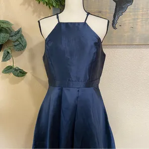 Lulus NWOT Broadway Show Navy Blue High-Low Gown thumbnail 4