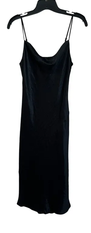 Aritzia Babaton Black Satin Slip Dress Textured Minimalist Chic Sz XS‎ thumbnail 1