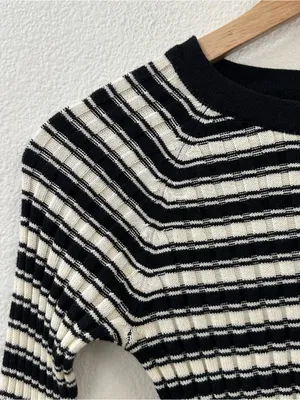 For Love and Lemons Knitz Cropped Striped Sweater Size Small thumbnail 5