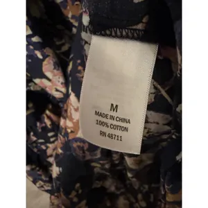 Ophelia Roe Floral Maxi Dress Womens Medium Blue Cotton Smocked Tiered Boho Boho thumbnail 5