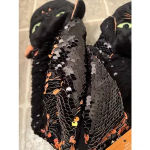 Hyde and EEK Women's Cat Flip Sequin Halloween Slipper Socks Grippers M-L 8-10 thumbnail 11