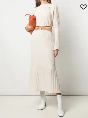 NEW Jonathan Simkhai Women’s Mia Plisse Skirt Sandstone thumbnail 4