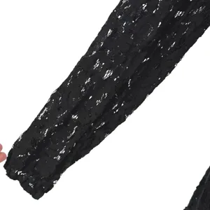 Michael Kors Black Lace‎ Sheer Blouse Lined Long Sleeve Romantic Goth Layered thumbnail 3