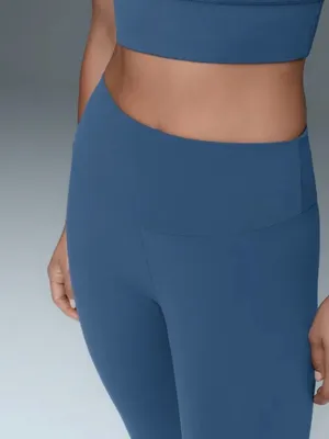 Oysho Sport Comfortlux deep blue High-Waist lettuce hem Performance Leggings, XS thumbnail 2