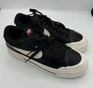 Nike Court Legacy Lift Black and White Low-Top Platform Sneakers Size 8 NEW‎ thumbnail 1
