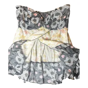 Intimately Free People Floral Summer Scarf Bandeau Top Small Mixed Print Smocked thumbnail 2