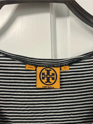 Tory Burch Navy and White Striped Scoop Neck Tank thumbnail 3