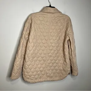 Knox Rose tan off white velvet quilted jacket‎ size medium thumbnail 6