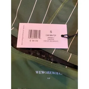 WeWoreWhat Green Pinstripe Scoop Neck Sports Bra Crop Top Women's Size Small NWT thumbnail 5