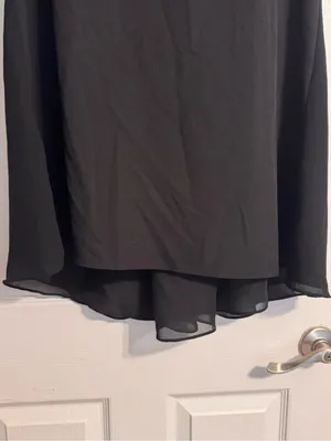 Women's Umgee Hi-Low Chiffon Back Short Sleeve Keyhole Little Black Dress Large thumbnail 4