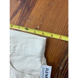 NWT Extra High-Waisted Sky-Hi Wide-Leg Cargo Jeans Ivory Ecru Old Navy 2 Tall thumbnail 4