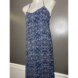 Lulus Dress Womens Medium Blue Paisley Slip Maxi Backless Strappy Sundress thumbnail 5