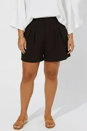 NWT Torrid Black Pleated Shorts Size 18‎ thumbnail 1