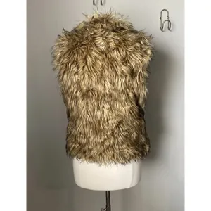 Ci Sono by Cavalini Women’s Size M Faux Fur Vest Jacket Brown Black Beige (b57) thumbnail 2