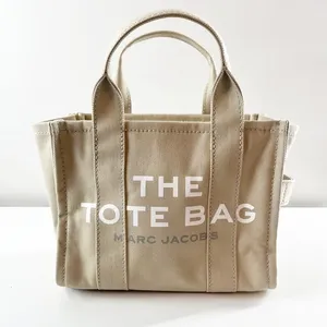 Marc Jacobs The Small Tote Canvas Bag Crossbody Purse Beige Tan thumbnail 4