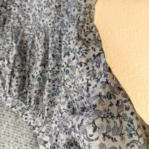 Old Navy Womens Shirt Blouse Blue Floral Puff Sleeve Smocked Back Size XXL thumbnail 6