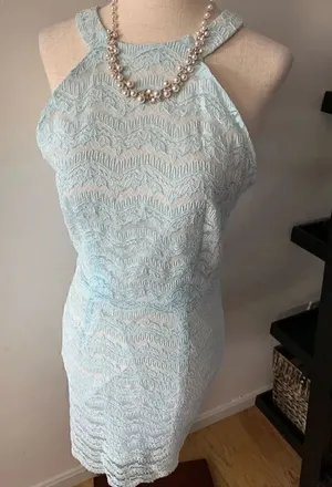 Blue lace dress steeples size medium Blue thumbnail 1