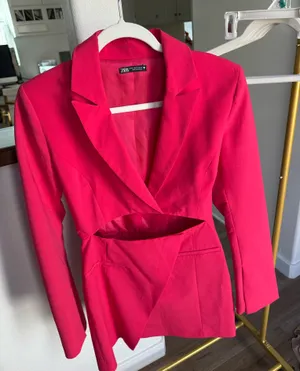 Zara pink blazer mini dress thumbnail 1