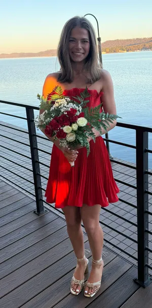 AMUR red mini dress thumbnail 1