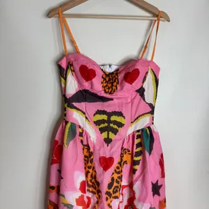 Nice To Meet You Women's Tropical Animal Print Midi Dress Pink Medium thumbnail 2
