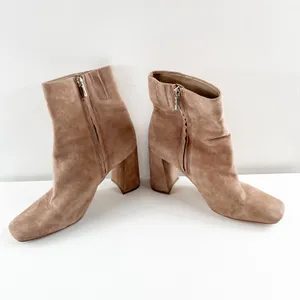 Sam Edelman Codie Suede Leather Square Toe Block Heel Ankle Boots Booties Brown thumbnail 9