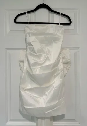 12th Tribe White Mini Dress with Bow thumbnail 1