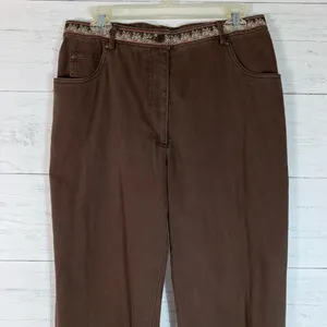 Vintage Susan Bristol Women’s Brown Corduroy Vest&pants set Floral Embroidery M thumbnail 12