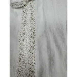 Lilly Pulitzer White Rayon Kaftan Beach Cover Up Gold Lace Tassel One‎ Size thumbnail 6