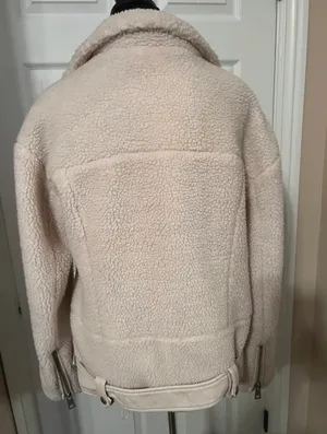 Fuzzy fall coat jacket fleece thumbnail 5