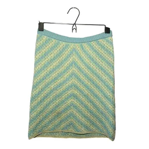 NWT For Love and Lemons Blue Cream Knit Corinna Mini Skirt Women's size Small thumbnail 2
